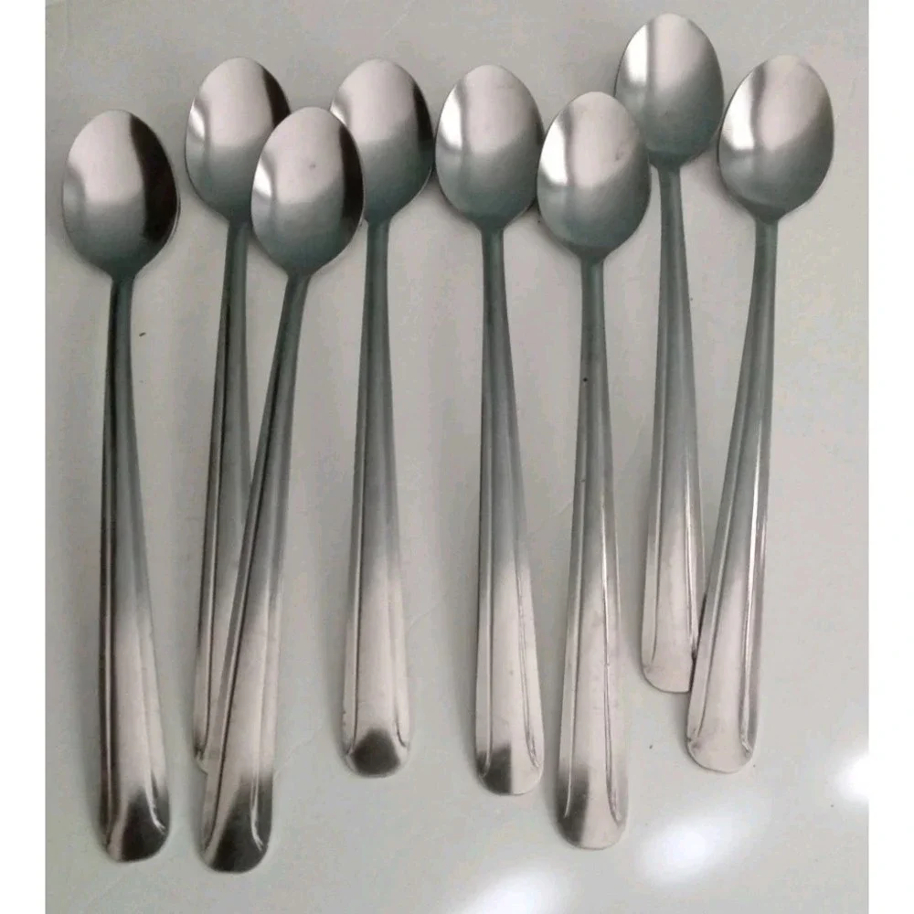 Set of 8 Stainless Steel Long Handle Ice Tea Spoons Coffee Stirring Spoons‎